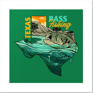 Texas bass fishing Posters and Art